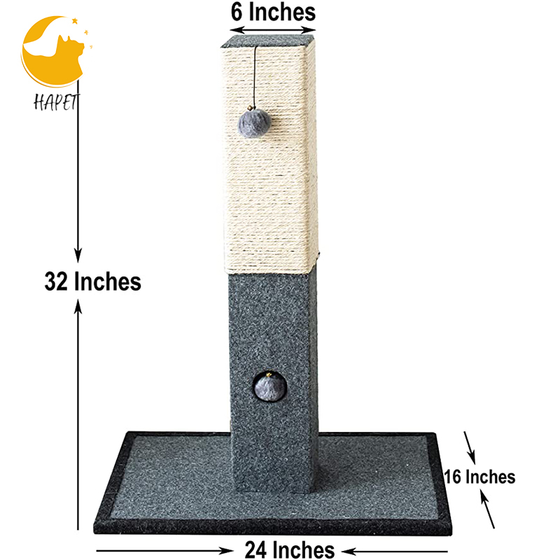 Cat Scratching Post Kitty Scratching Post with Hanging Ball Durable Cat Scratcher Pole with Sisal Rope