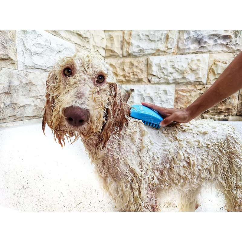 Silicone Dog Bath Brush Pet Hair Remover Brush for Shampooing and Massaging