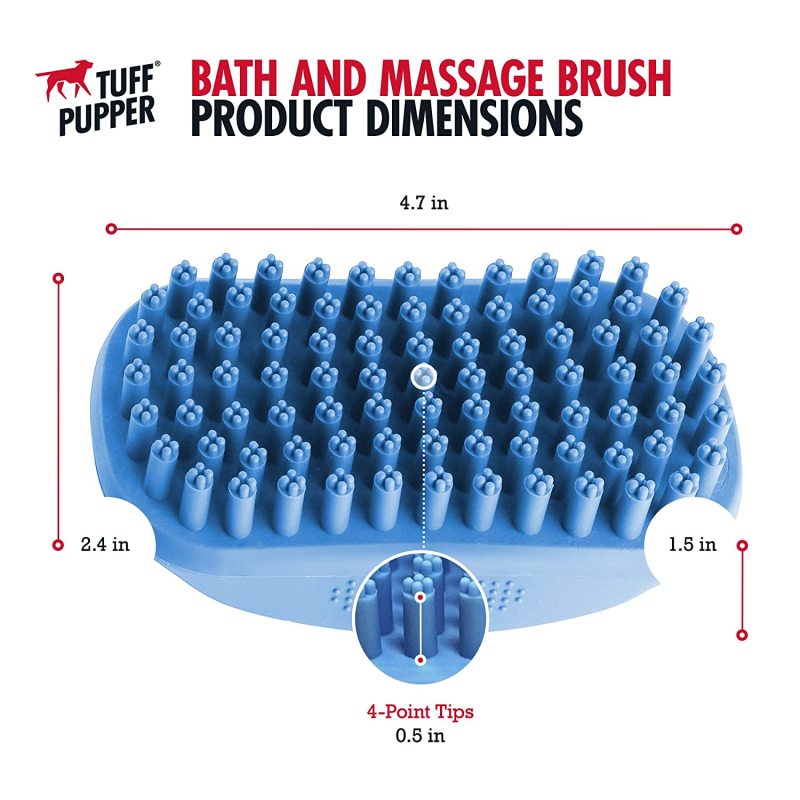 Silicone Dog Bath Brush Pet Hair Remover Brush for Shampooing and Massaging