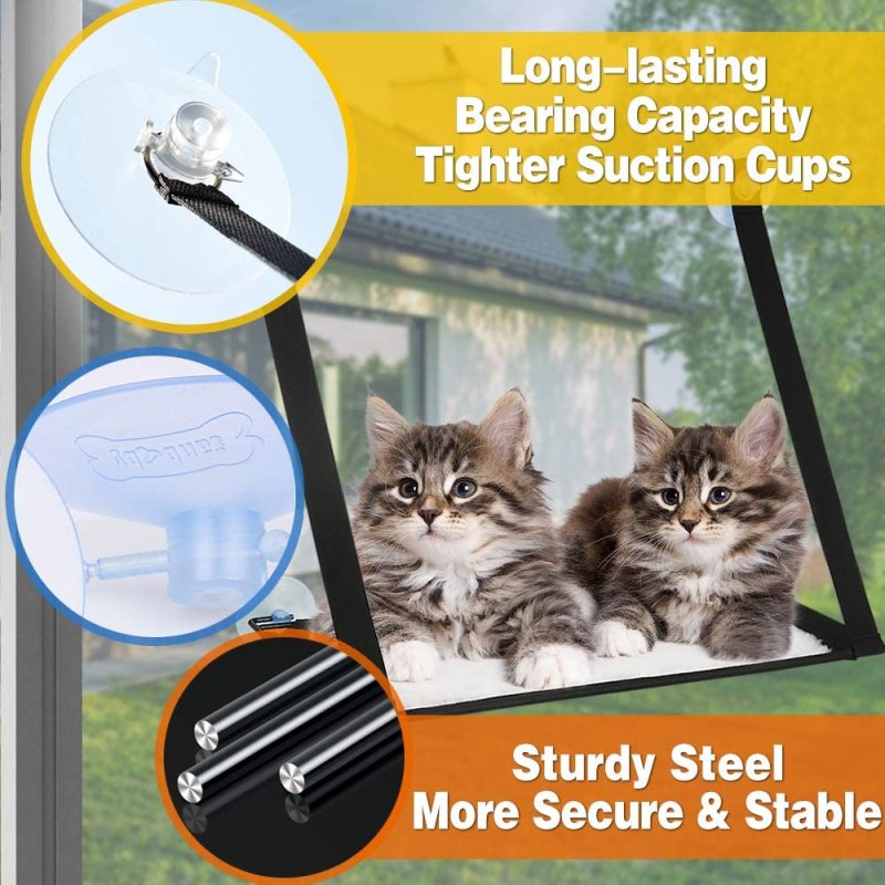 Durable Heavy Suction Cups Hammock Stand Safety Space Saving Cat for Large Cats Suction and Pets