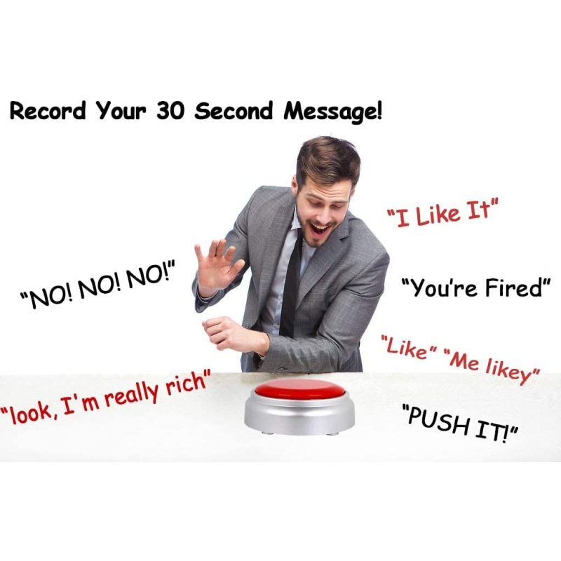Voice Recording Button Easy Button Record 30 Seconds Talking Message Funny Office Gift Battery Powered Recordable Sound Buttons(