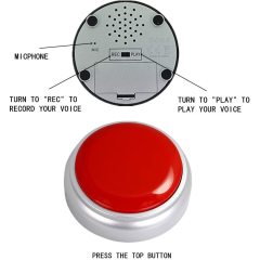 Voice Recording Button Easy Button Record 30 Seconds Talking Message Funny Office Gift Battery Powered Recordable Sound Buttons(