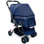 Pet Dog Stroller 4 Wheel Faltbarer Cat Dog Stroller mit Aufbewahrungskorb Vorderrad Hinterrad mit Bremse für Katzen und Hunde