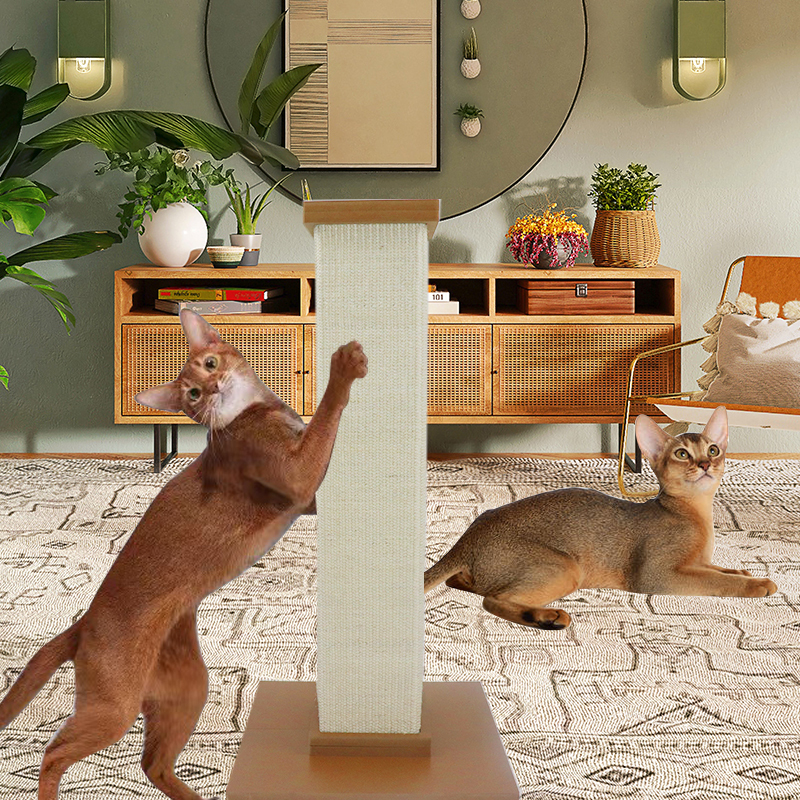 Floor to Ceiling Cat Tree Cat Climbing Tower with Natural Sisal Rope Scratching Tube Pet Ultimate Scratching Post