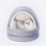 Round Cat Bed Cute and Comfortable Self Warming Plush Calming Cat Bed for Indoor Cats With Treat Balls