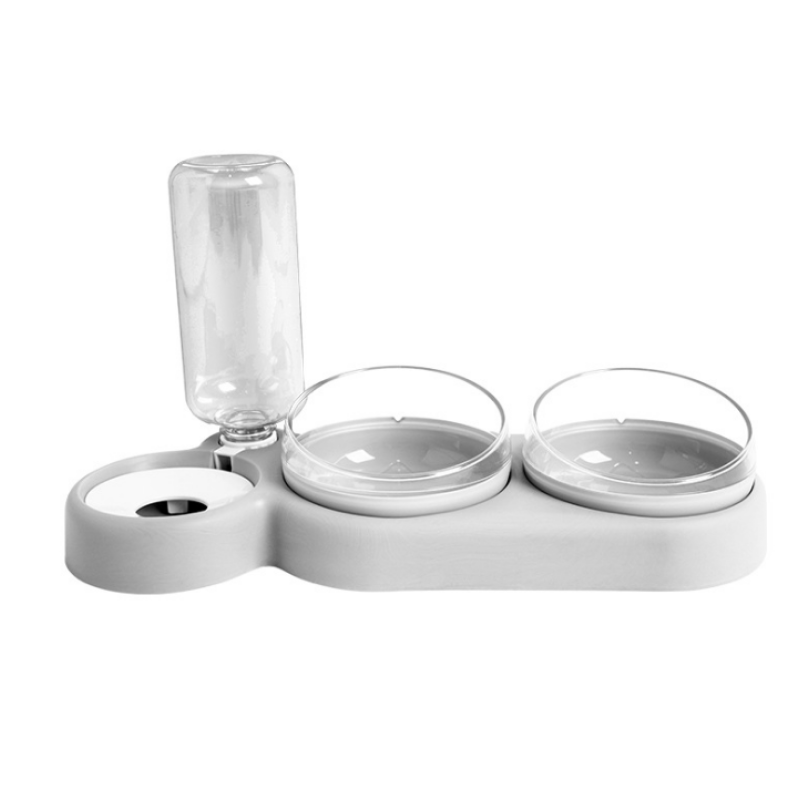 dogs Cats Feeder Bowl and Automatic Water Dispenser Pet Bowls with Automatic Waterer Bottle