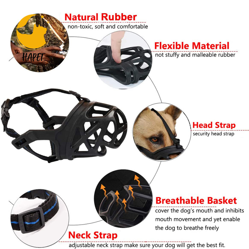Dog Muzzle Soft Basket Muzzle for Medium Large Dogs