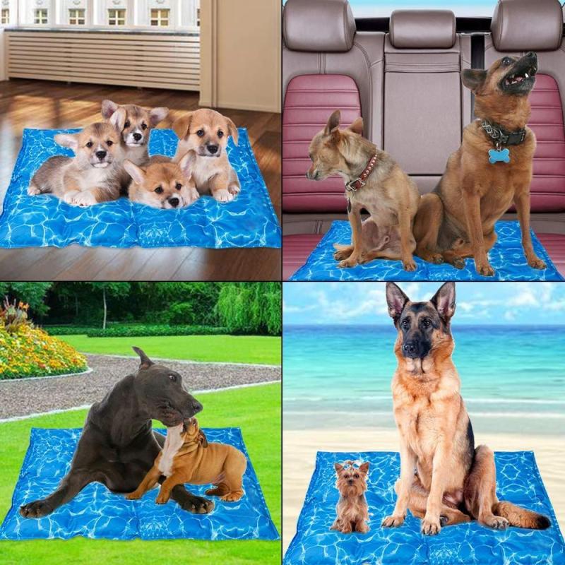 Cooling Mat Pad for Dogs Cats Ice Silk Mat Cooling Blanket Pad Cushion for Bed Seats