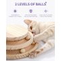 Cat Scratching Post Cat Scratcher Toy Wooden Two-Layer Cat Turntable with Interactive Balls and Dangling Ball
