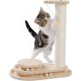 Cat Scratching Post Cat Scratcher Toy Wooden Two-Layer Cat Turntable with Interactive Balls and Dangling Ball