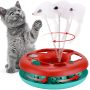 Cat Toy for Indoor Pet Roller Tracks with Catnip Spring Pet Toy with Exercise Balls Teaser Mouse