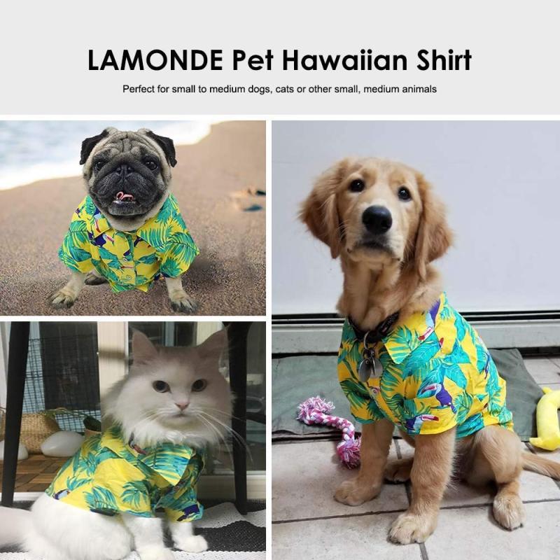 Hawaiian Fashion polyester Tree Print pet dog t shirt wholesale dog summer clothes