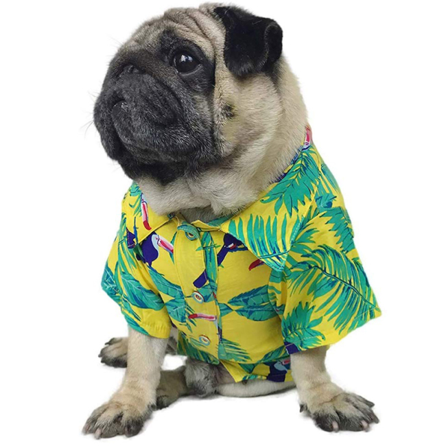 Hawaiian Fashion polyester Tree Print pet dog t shirt wholesale dog summer clothes