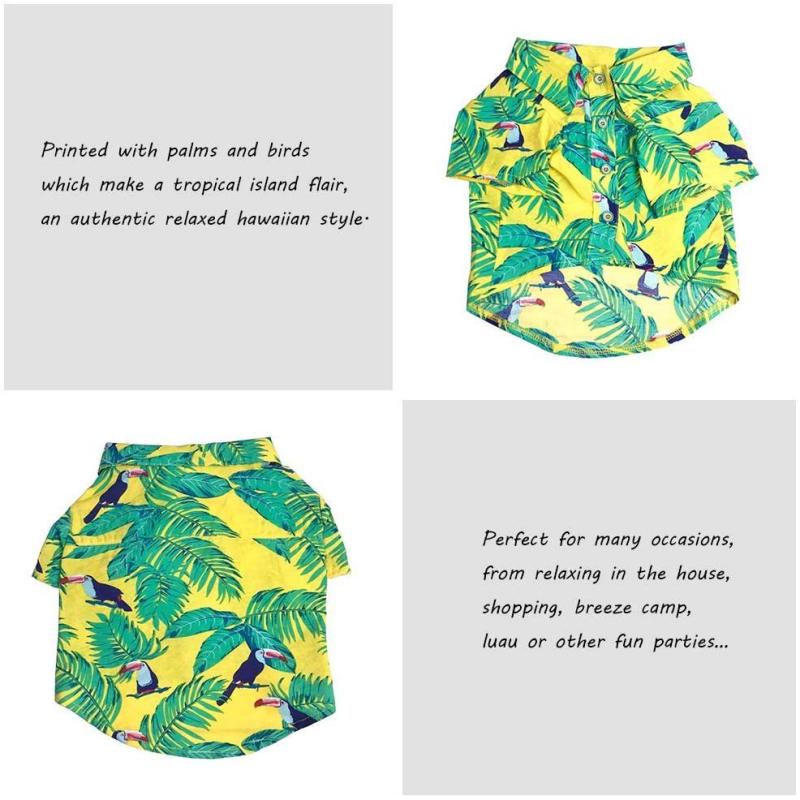 Hawaiian Fashion polyester Tree Print pet dog t shirt wholesale dog summer clothes
