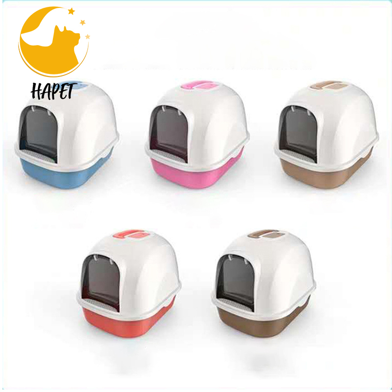 Top Entry Enclosed Cat Kitty Toilet Cat Litter Box with Lid Anti Splashing Cat Litter Boxes