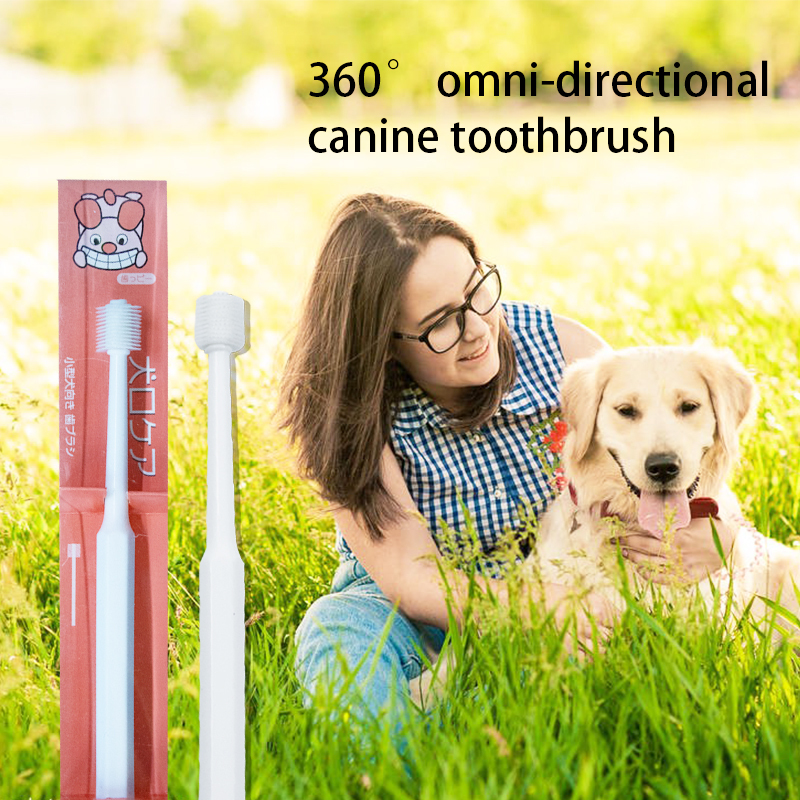 Pet toothbrush Cat 360-degree toothbrush Cat oral cleaning small head dog toothbrush