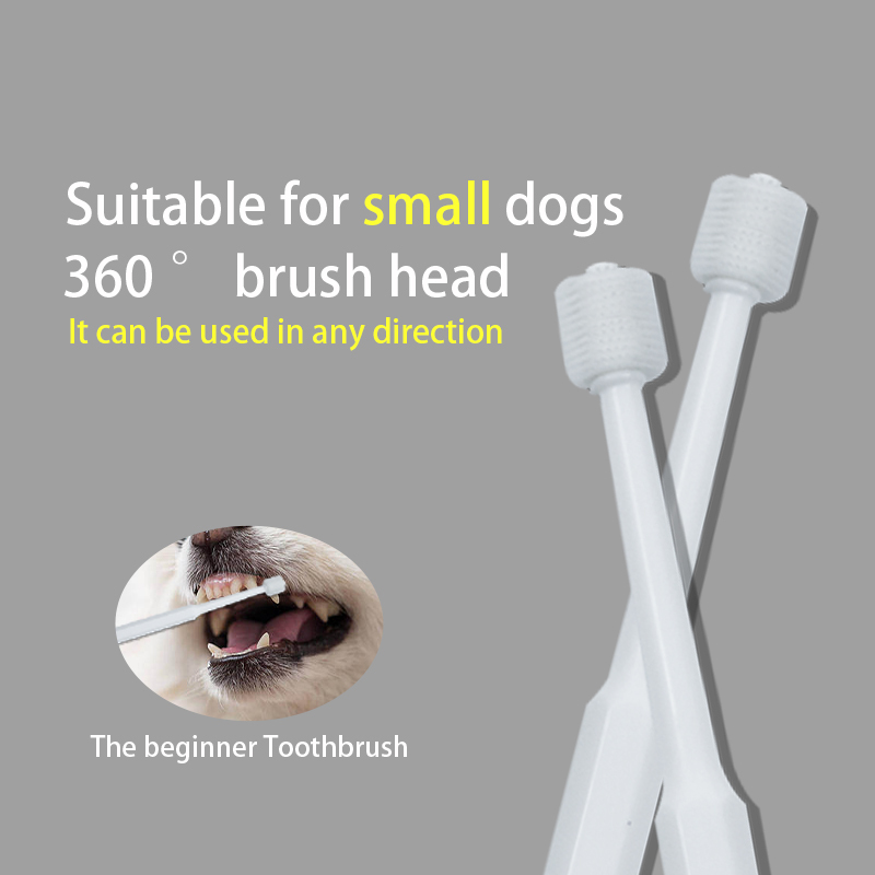 Pet toothbrush Cat 360-degree toothbrush Cat oral cleaning small head dog toothbrush
