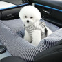 Gray Dog Car Seat Cover Bed Portable Pet Dog Booster Car Seat Waterproof With Safety Leash Car Bed