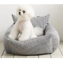 Gray Dog Car Seat Cover Bed Portable Pet Dog Booster Car Seat Waterproof With Safety Leash Car Bed