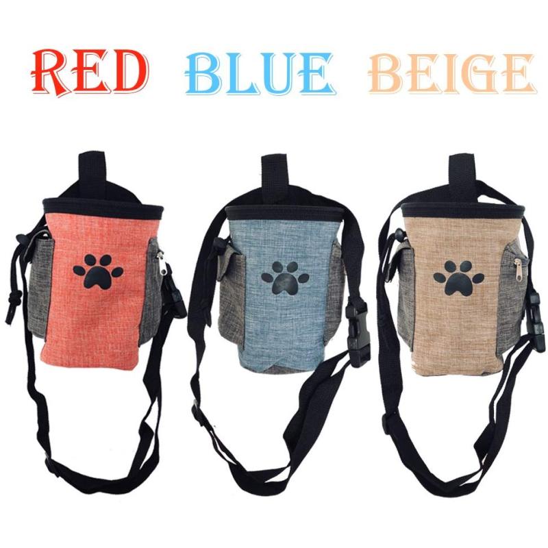 Pet Treat Pouch Dog Training Bag with Belt Carries Pet Toys Kibble Treats Sport Running Drawstring Waist Bag Poop Bag Dispenser