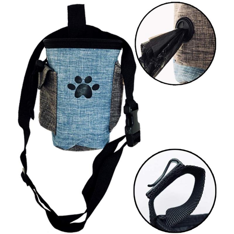 Pet Treat Pouch Dog Training Bag with Belt Carries Pet Toys Kibble Treats Sport Running Drawstring Waist Bag Poop Bag Dispenser