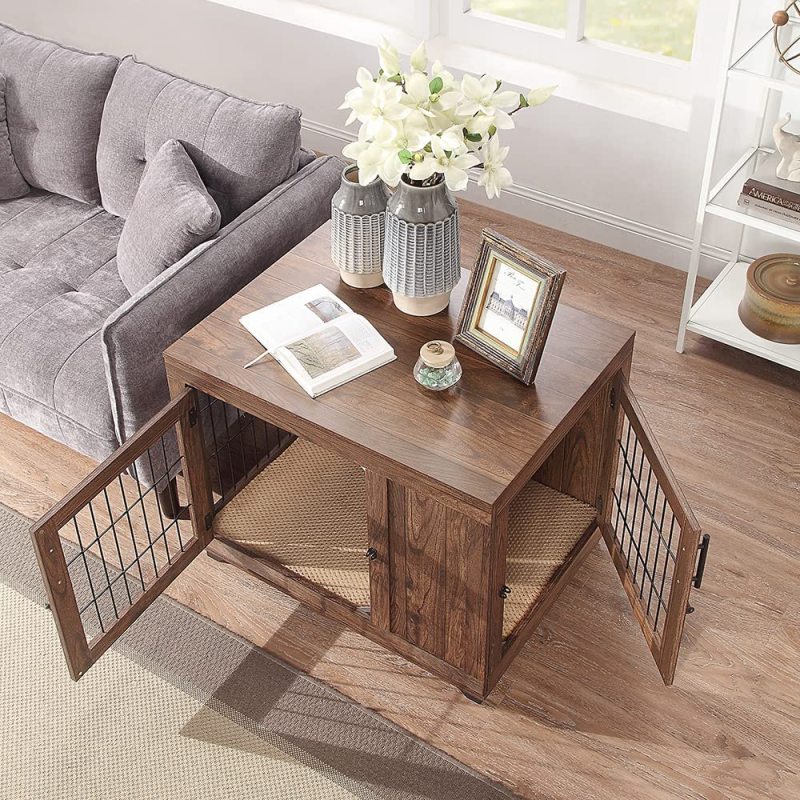 Decorative Dog House Pet Furniture Indoor Pet Crate Wire Dog Kennel End Table