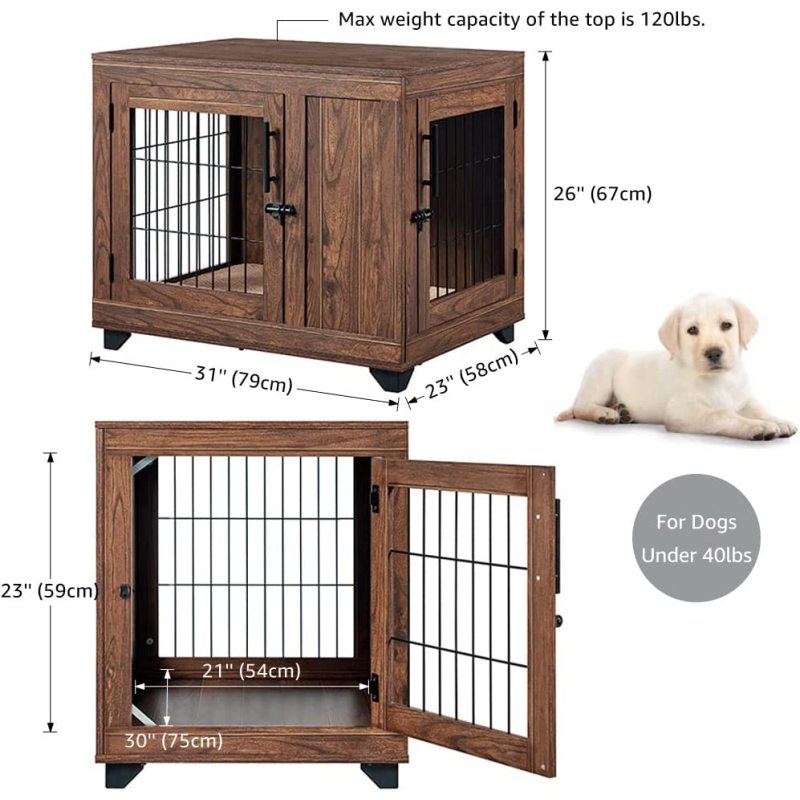Decorative Dog House Pet Furniture Indoor Pet Crate Wire Dog Kennel End Table