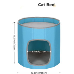 Foldable Warm Cat Bed House Condo Kitten Shelter for Indoor with Removable Cushioned Pad