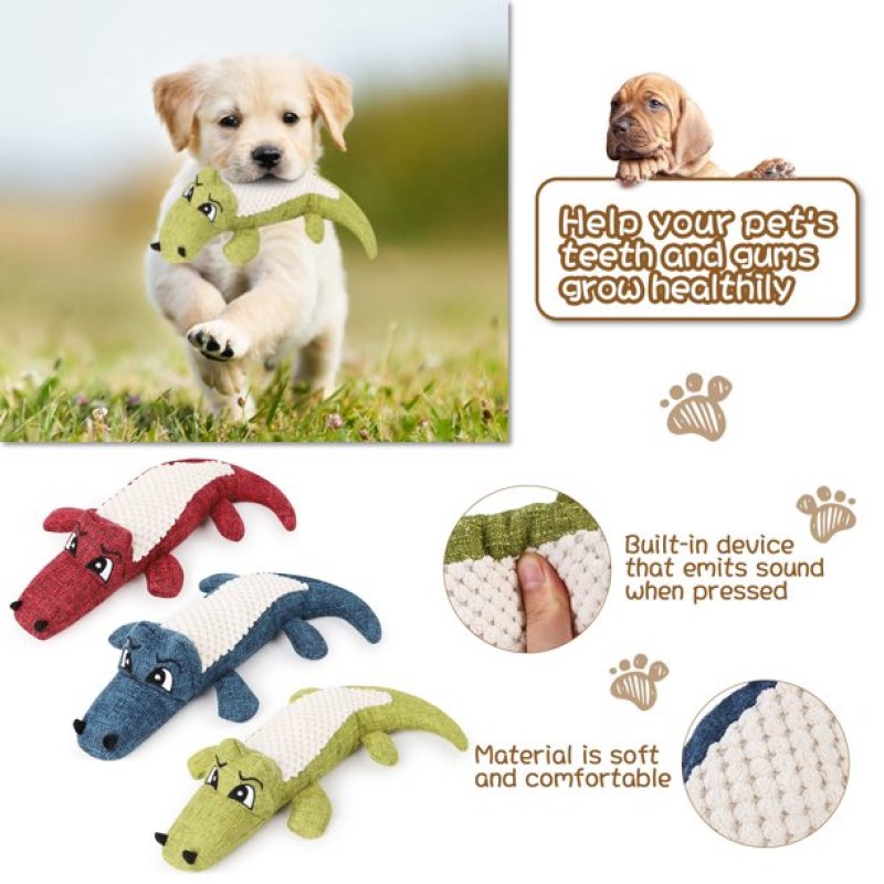 Squeaky Toys for Puppies, Value 3 Pack Set of Dog Chew Toy for Teething Chewing and Playtime