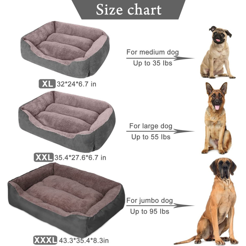 Dog Beds for Medium Rectangle Washable Comfortable and Breathable Pet Sofa Warming Orthopedic for Medium