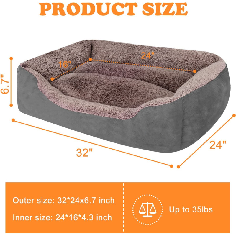 Dog Beds for Medium Rectangle Washable Comfortable and Breathable Pet Sofa Warming Orthopedic for Medium