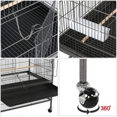 Wrought Iron Standing Large Flight King Bird Cage with stand metal