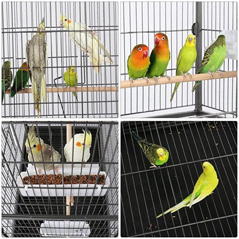 Wrought Iron Standing Large Flight King Bird Cage with stand metal