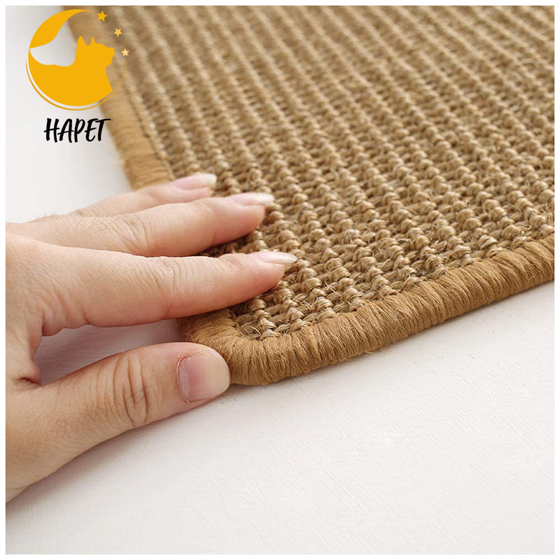 Natural Sisal Cat Scratcher Mat Horizontal Cat Floor Scratching Pad Rug Scratch Pad for Cat Grinding Claws