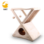 Foldable Cat Tower Tree Plush Folding House with Hammock with Scratching Pad