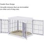 Furniture Style Dog Crate End Table Wooden Wire Pet Kennels with Double Doors