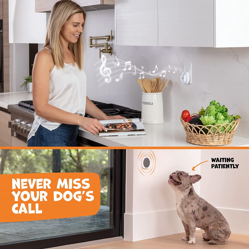 Waterproof with Range Receiver Dog Doorbell for Door Potty Training