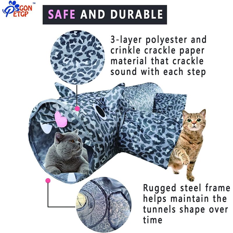 Exercising Hunting Pet Cat Tunnel and Playing Interesting Hippo Design for Puppy
