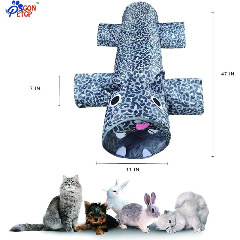 Exercising Hunting Pet Cat Tunnel and Playing Interesting Hippo Design for Puppy
