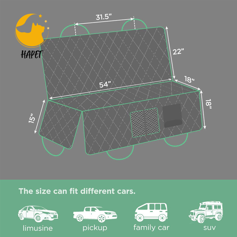 Dog Car Seat Cover for Back Waterproof Pets Carseat Protector Bench Seat Cover