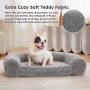 Memory Foam Calming Dog Bed Orthopedic with Comfy Teddy Sherpa Pet Bed Sofa with Removable Washable Cover