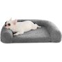 Memory Foam Calming Dog Bed Orthopedic with Comfy Teddy Sherpa Pet Bed Sofa with Removable Washable Cover