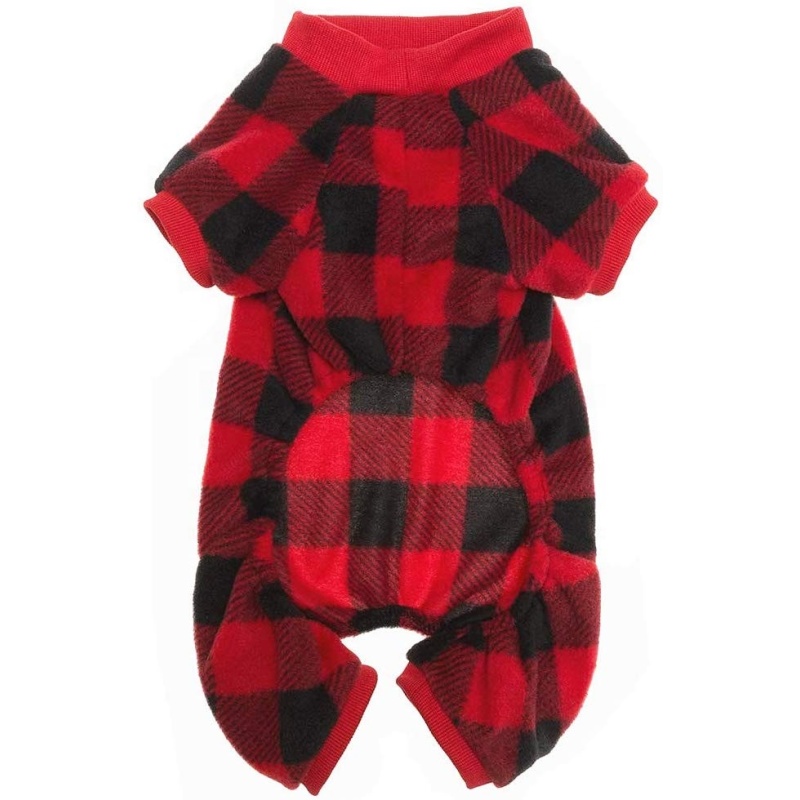 classical pet clothes puppy dog jacket red plaid sweater pajamas