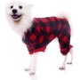 classical pet clothes puppy dog jacket red plaid sweater pajamas
