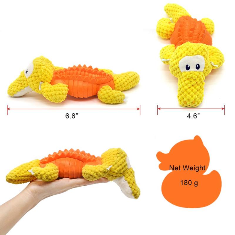 Squeaky Plush Dog Toys Durable Rubber Treat Dispensing Dog Chew Toy with Squeaker Puppy Teething Toys for Boredom Playing