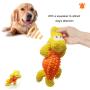 Squeaky Plush Dog Toys Durable Rubber Treat Dispensing Dog Chew Toy with Squeaker Puppy Teething Toys for Boredom Playing