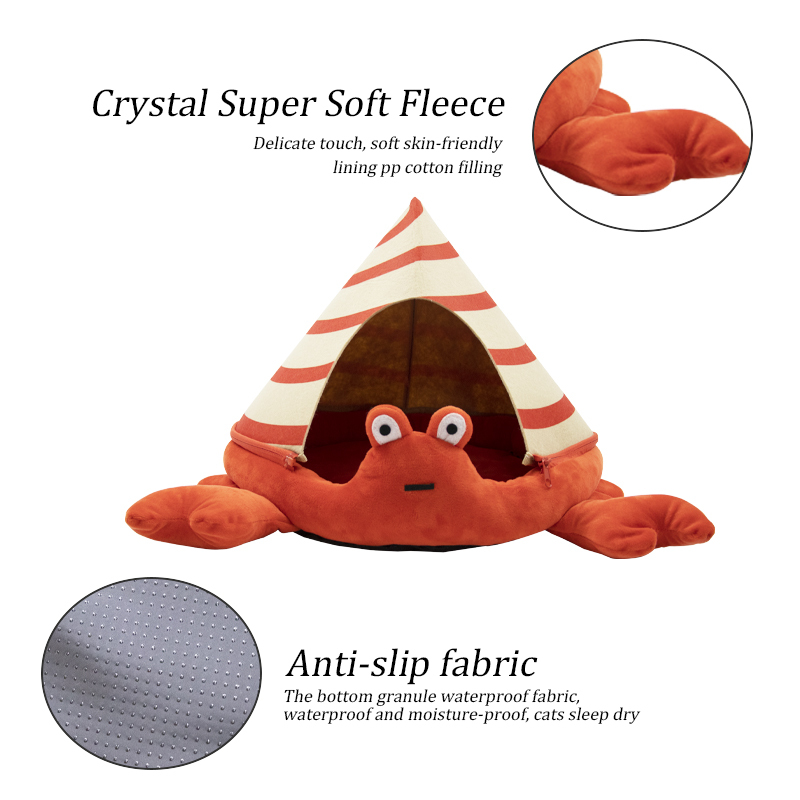 Self Warming Cat Cute Tent House Pet Bed With Cushion For small dog and Cat