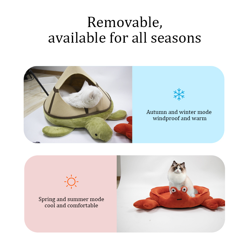 Self Warming Cat Cute Tent House Pet Bed With Cushion For small dog and Cat