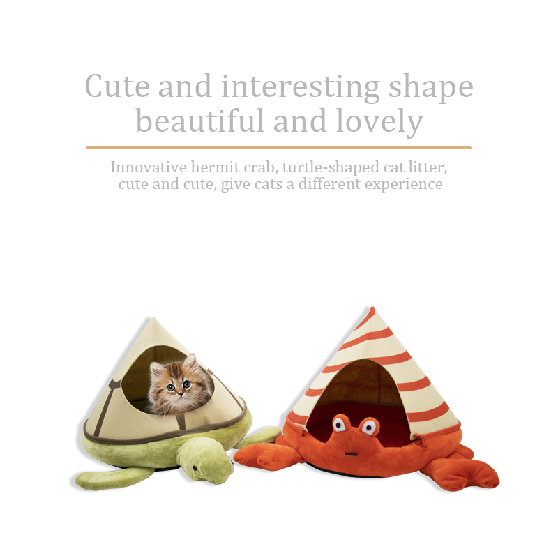 Self Warming Cat Cute Tent House Pet Bed With Cushion For small dog and Cat