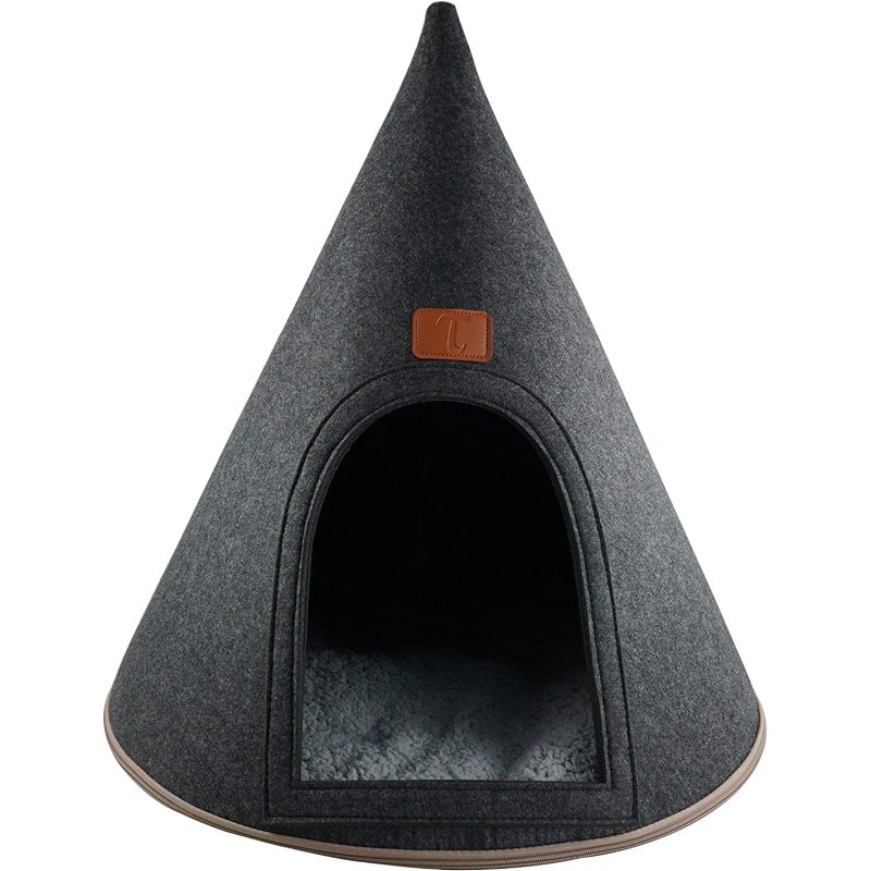 Cone Cave Premium Felt Modern Cat Dog Small Animal Pet House Tent Condo